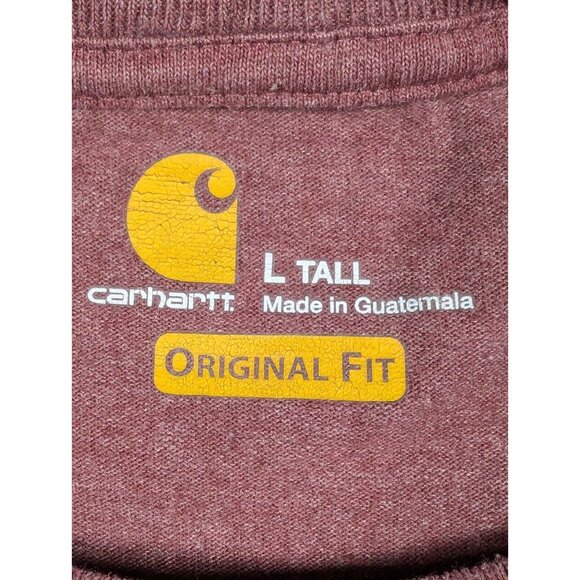 Carhartt T Shirt Mens Large Tall Red Original Fit Barn Chore Rugged Tuff Work - Picture 3 of 8